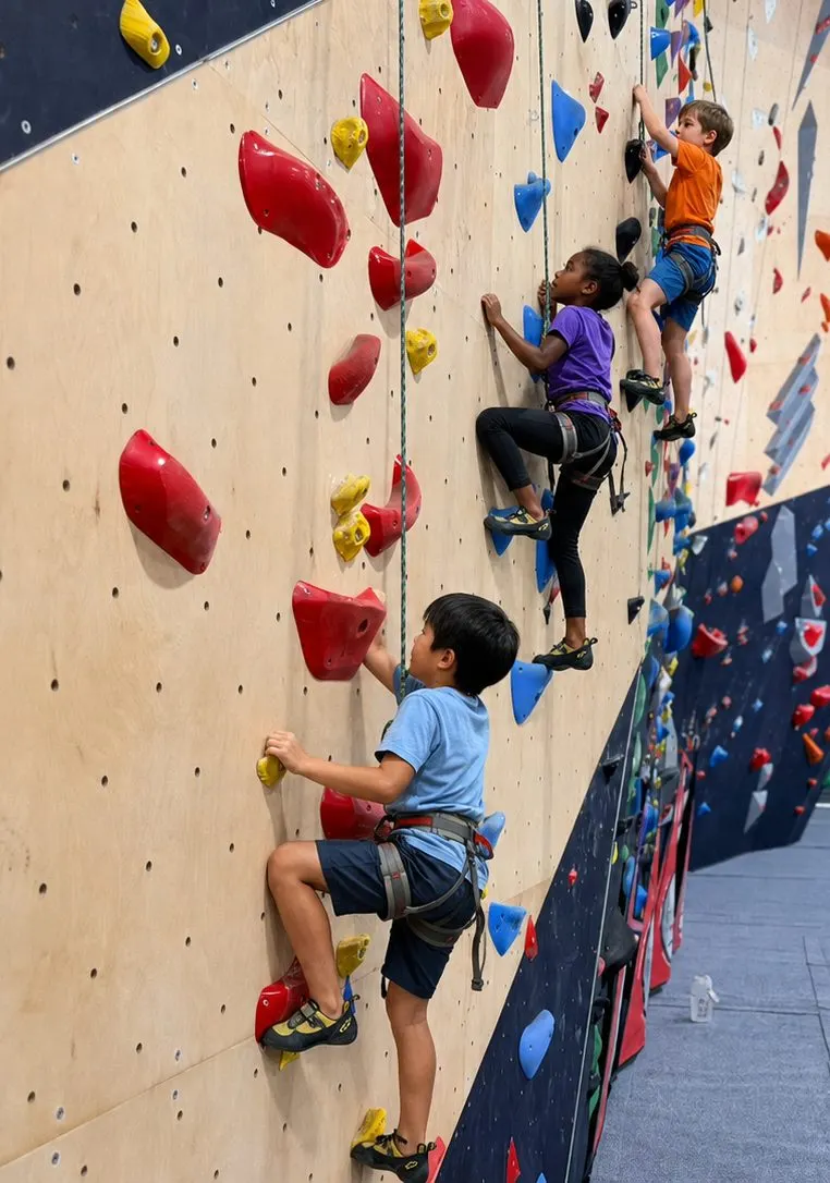 School group climbing at Rocky Climb